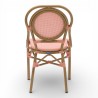 chaise de terrasse parisienne textilène rose structure alu rotin empilable