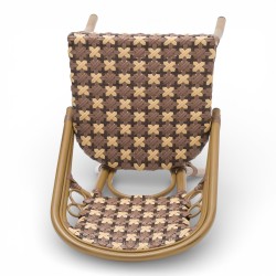 chaise de terrasse parisienne rotin BOURBON, de couleur Marron, crème et beige. Mobilier de qualité professionnelle.