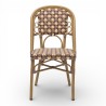 chaise de terrasse parisienne rotin BOURBON, de couleur Marron, crème et beige. Mobilier de qualité professionnelle.