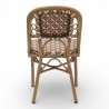 chaise de terrasse parisienne rotin BOURBON, de couleur Marron, crème et beige. Mobilier de qualité professionnelle.