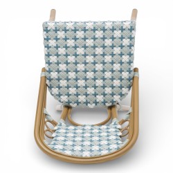 chaise de terrasse parisienne rotin BOURBON, de couleur Blanche, Bleue clair et grise. Mobilier de qualité professionnelle.