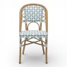 chaise de terrasse parisienne rotin BOURBON, de couleur Blanche, Bleue clair et grise. Mobilier de qualité professionnelle.