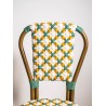 chaise de terrasse parisienne rotin gatti drucker AUTEUIL tressage jaune orange et vert