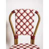 Chaise de terrasse AUTEUIL - Tressage Bordeaux Rose et Blanc