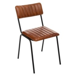 chaise en en cuir et métal pas cher. chaise CHR empilable intérieur en cuir