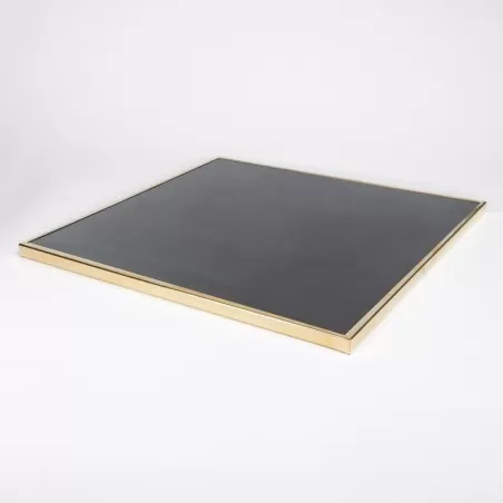 Plateau de table MARCEAU Carré - Noir - Cadre laiton