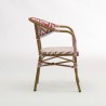 Fauteuil de terrasse Alma tressé rouge et blanc, qualité professionnelle certifiée Bistromania