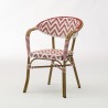 Fauteuil de terrasse Alma tressé rouge et blanc, qualité professionnelle certifiée Bistromania