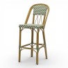 Chaise haute TROCA, tressée en vert et blanc, chaise de repas solide