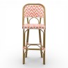 Chaise de bar ALMA - Tressage Orange et Blanc