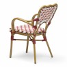 fauteuil de terrasse st germain tressage rouge blanc design rotin