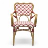 fauteuil de terrasse st germain tressage rouge blanc design rotin
