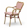 fauteuil de terrasse st germain tressage rouge blanc design rotin
