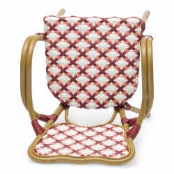 fauteuil de terrasse st germain tressage rouge blanc design rotin