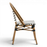 chaise de terrasse parisienne gris noir blanc structure alu rotin empilable