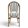chaise de terrasse parisienne gris noir blanc structure alu rotin empilable