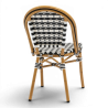 chaise de terrasse parisienne blanc noir structure alu rotin empilable