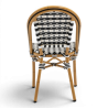 chaise de terrasse parisienne blanc noir structure alu rotin empilable