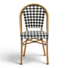 chaise de terrasse parisienne blanc noir structure alu rotin empilable