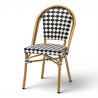 chaise de terrasse parisienne blanc noir structure alu rotin empilable