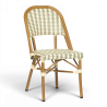 chaise de terrasse parisienne gris blanc structure aluminium rotin empilable