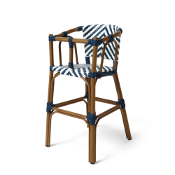 chaise pour bébé de terrasse restaurant Bistromania tressage bleu blanc extérieur RIVOLI