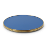 Plateau de table rond MARCEAU - Bleu foncé - Cercle laiton