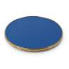 Plateau de table rond MARCEAU - Bleu foncé - Cercle laiton