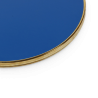 Plateau de table rond MARCEAU - Bleu foncé - Cercle laiton