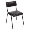 Chaise de repas en cuir RETRO - Noir