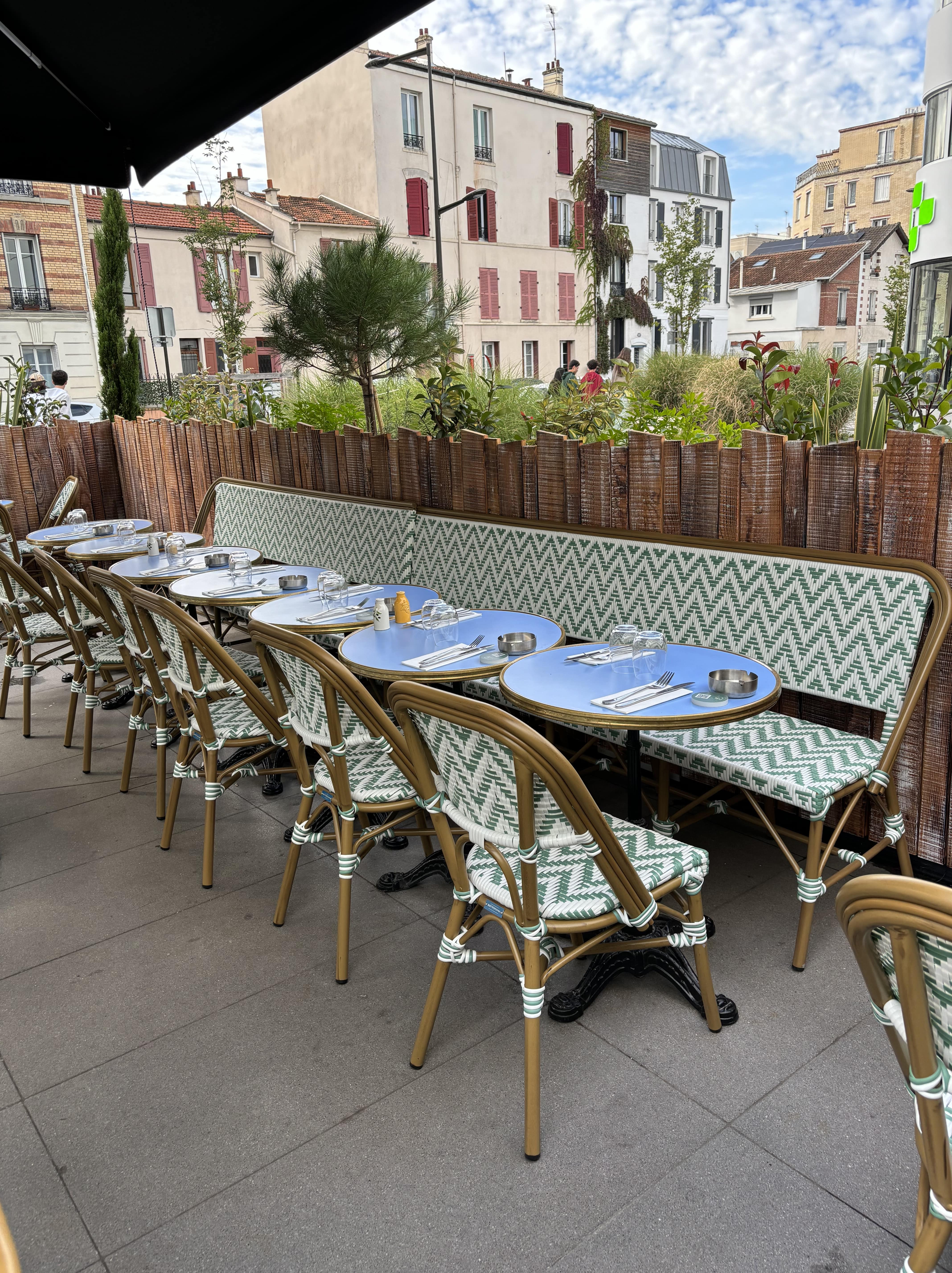 banc de terrasse sur-mesure restaurant bistrot